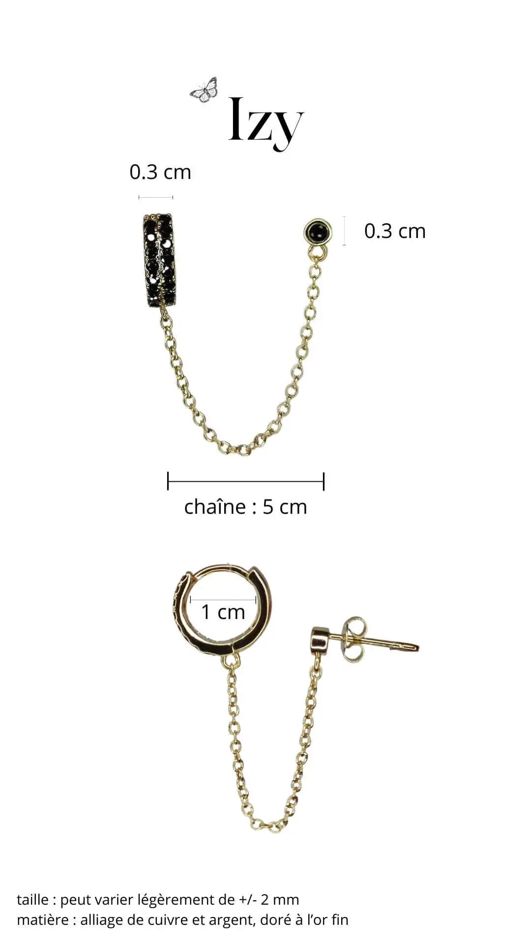 double boucle d'oreille stylé pour femme look fashion
