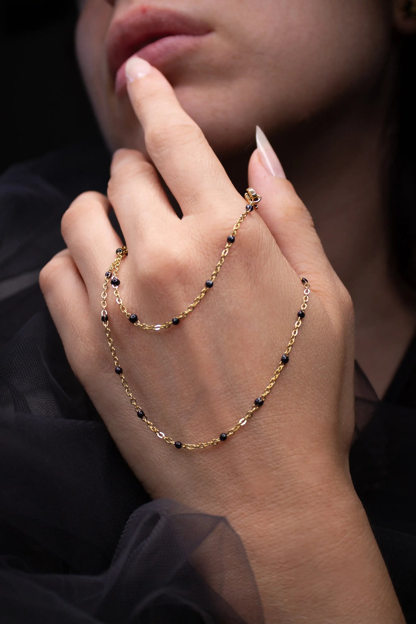collier fin en acier inoxydable doré