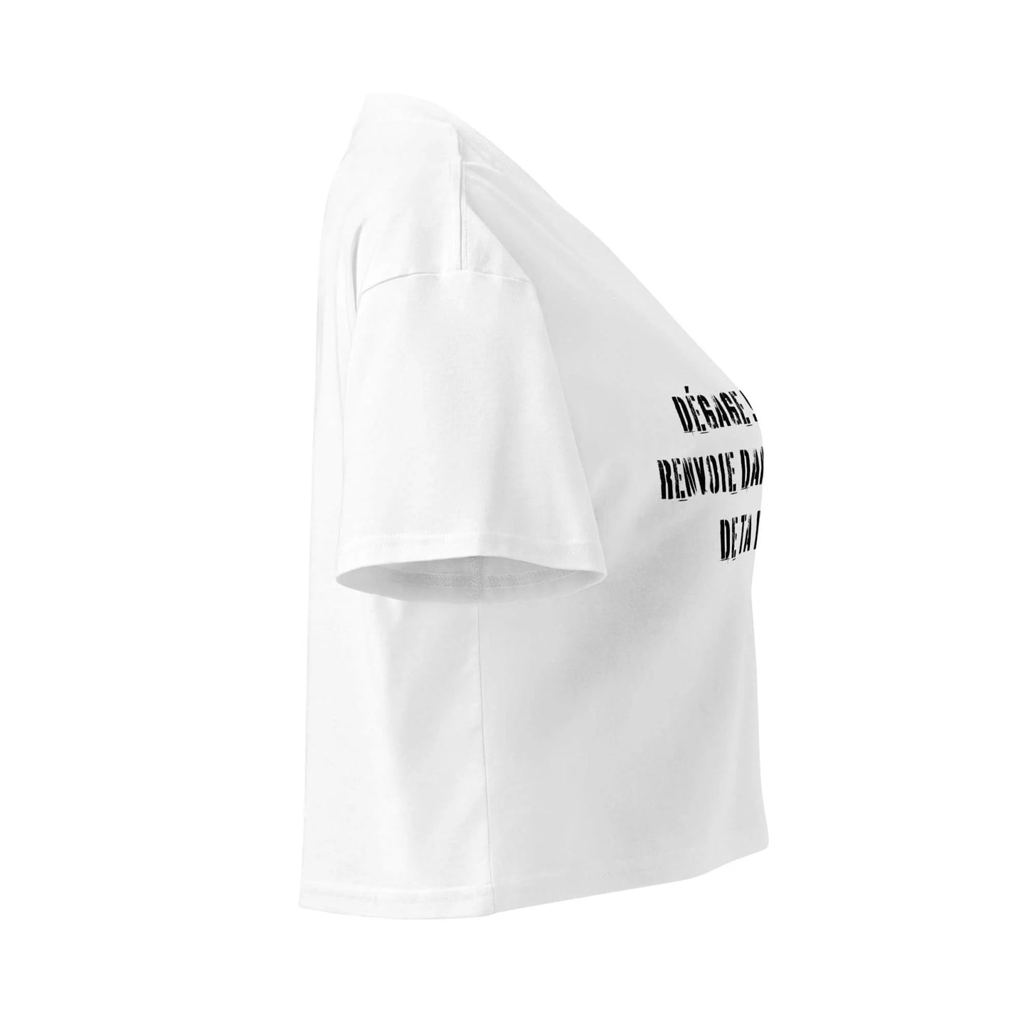 T-shirt crop top provocateur avec slogan drôle et humoristique