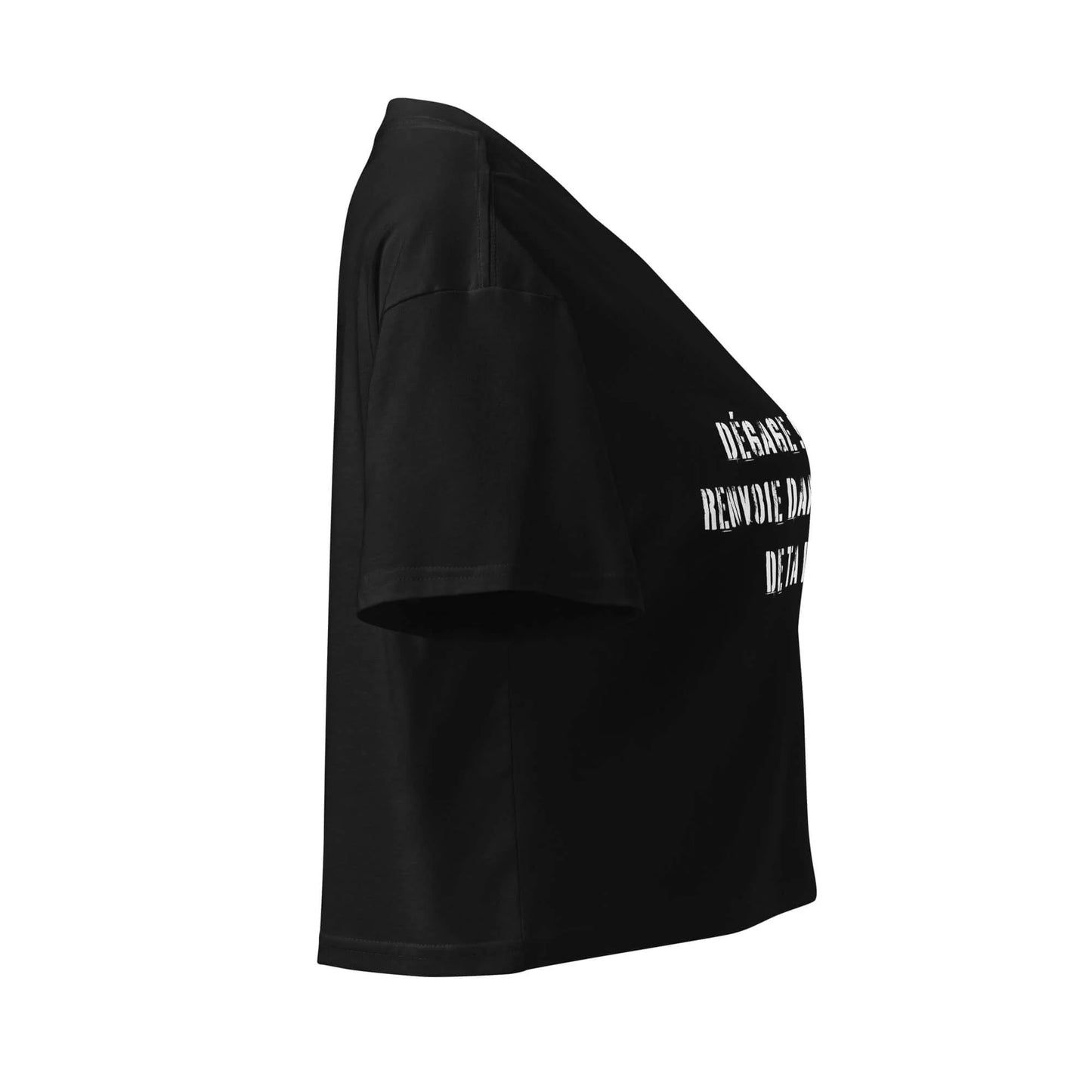 T-shirt crop top provocateur avec slogan drôle et humoristique