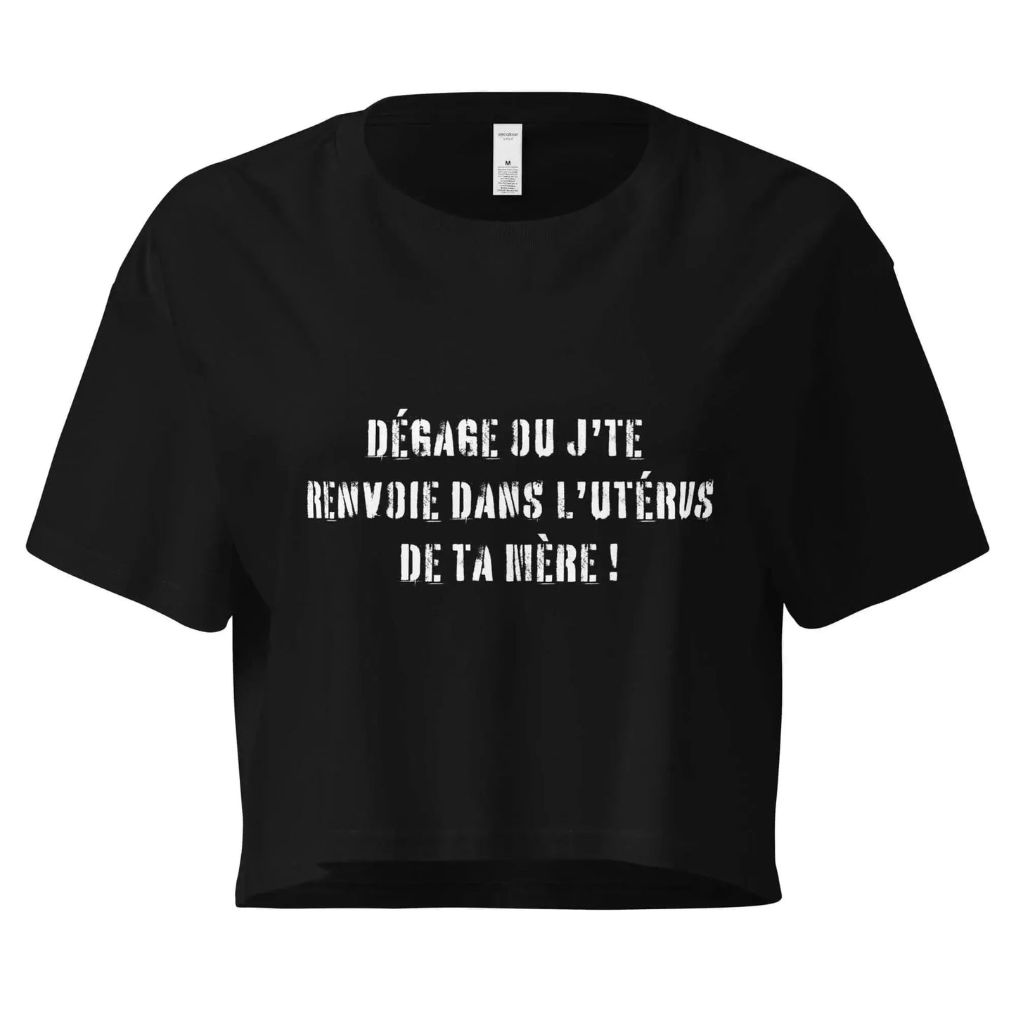 T-shirt crop top insolent avec slogan provocateur et humoristique