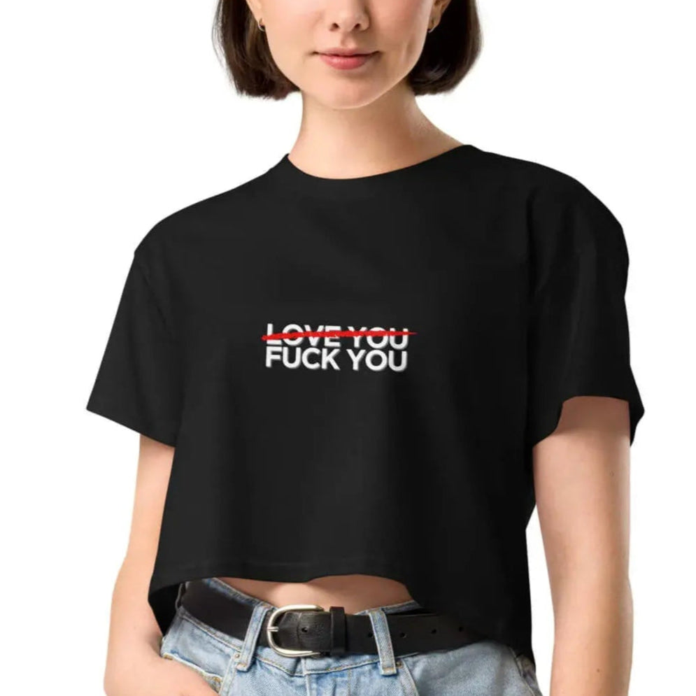crop top noir insulte humoristique