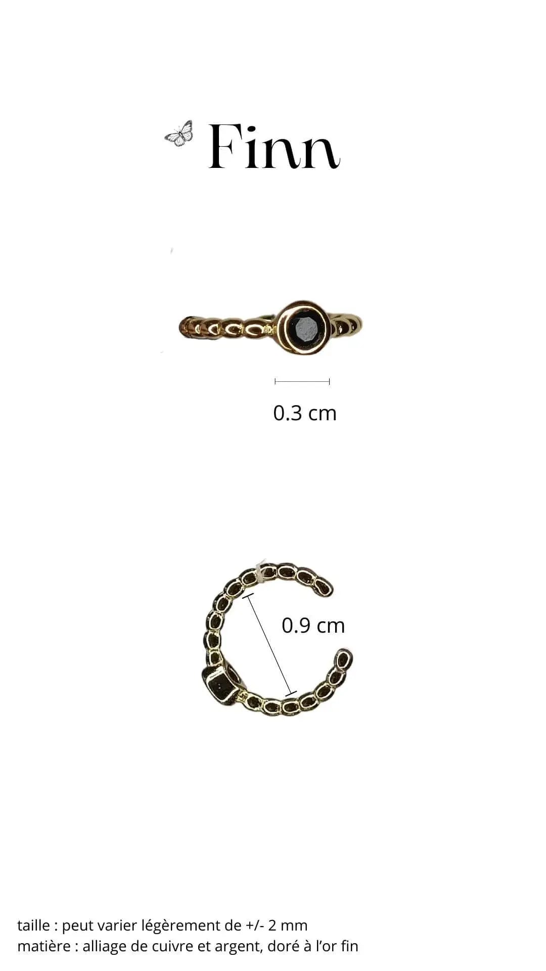 earcuff ciselé et noir look femme tendance