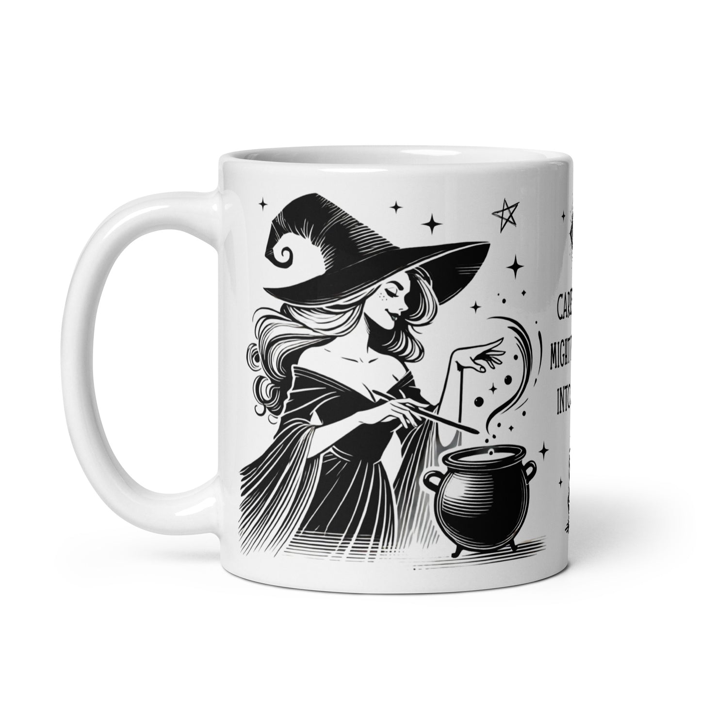 Mug sorcière avec chaudron et baguette magique