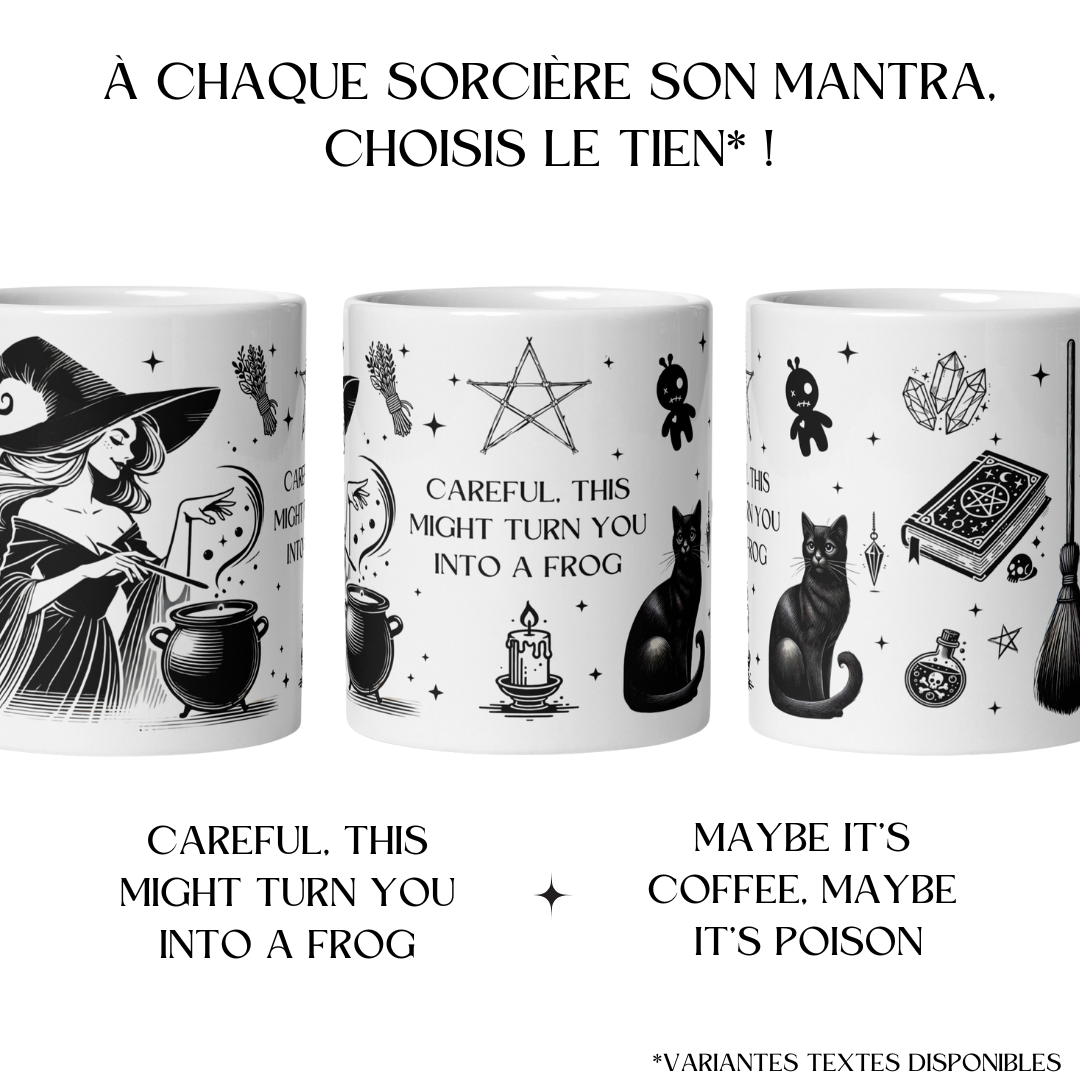 Mug sorcière avec slogans drôles et magiques