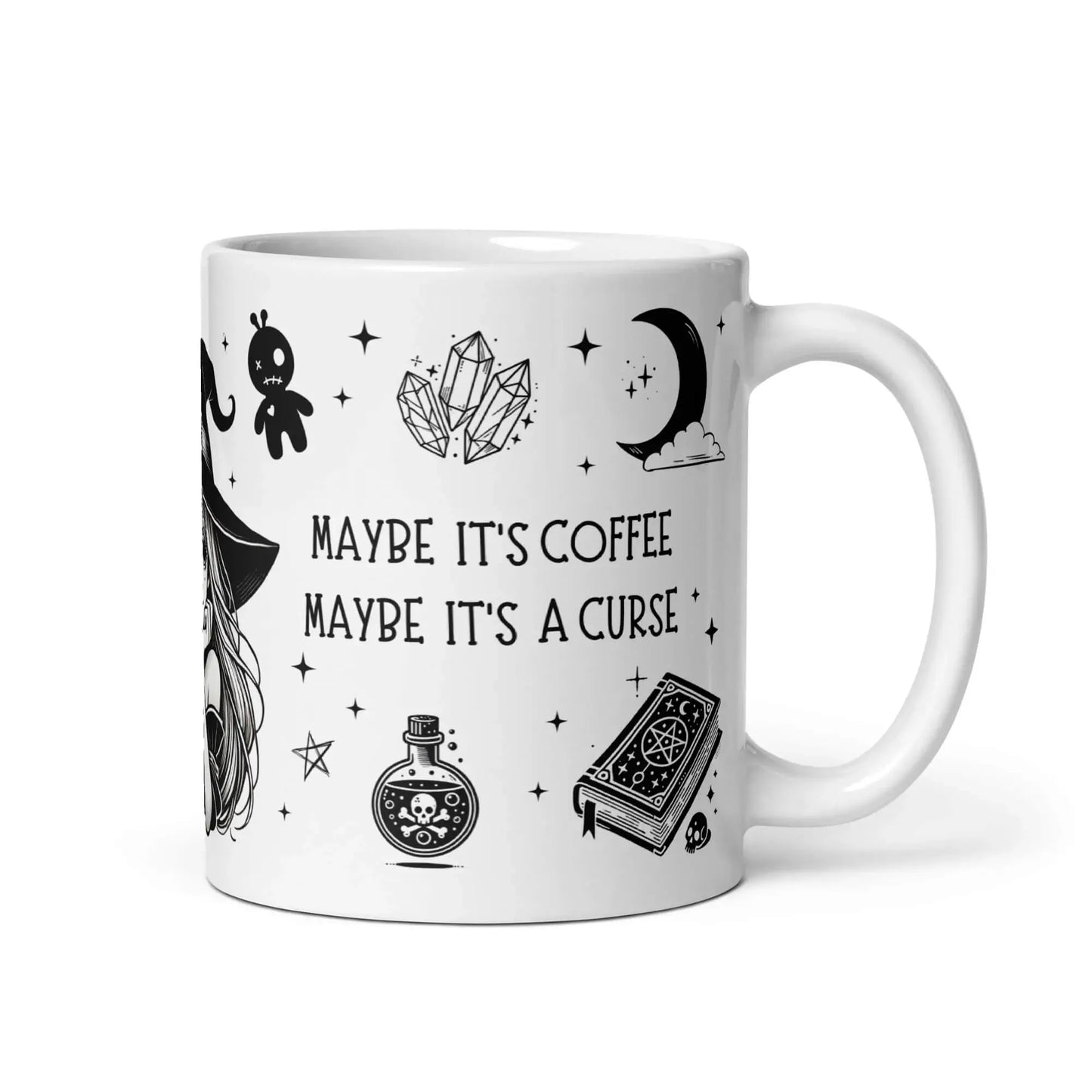 Mug mystique avec le slogan Maybe it s coffee maybe it s a curse
