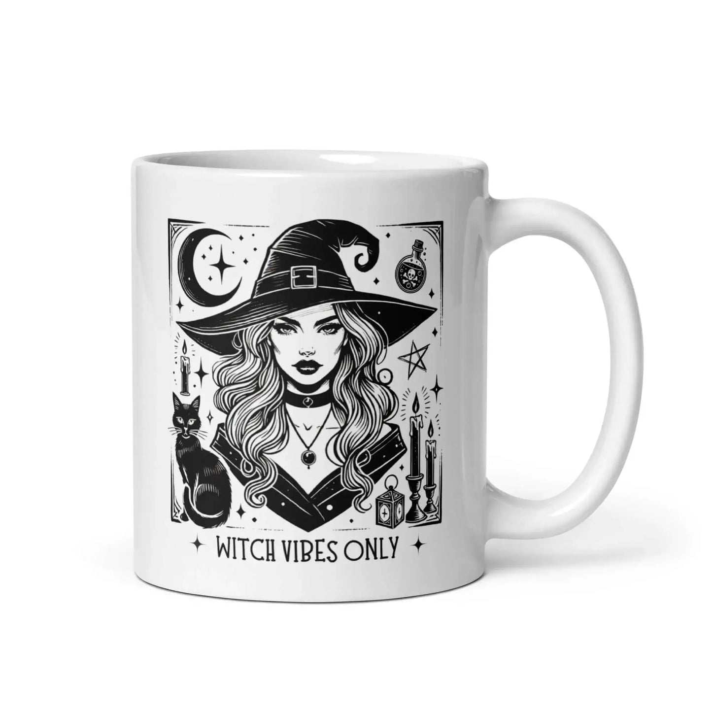 Mug ésotérique avec slogan Witch vibes only