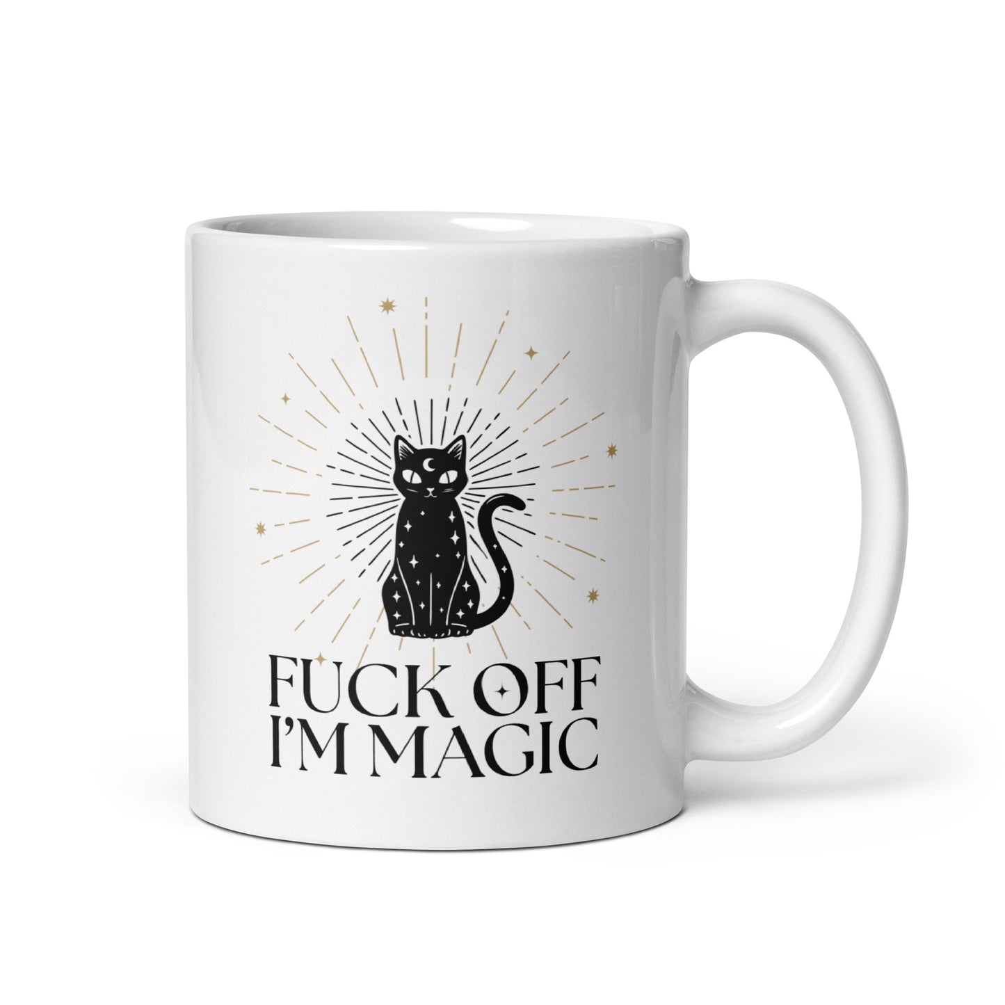 tasse à thé sorcière et chat noir mystérieux