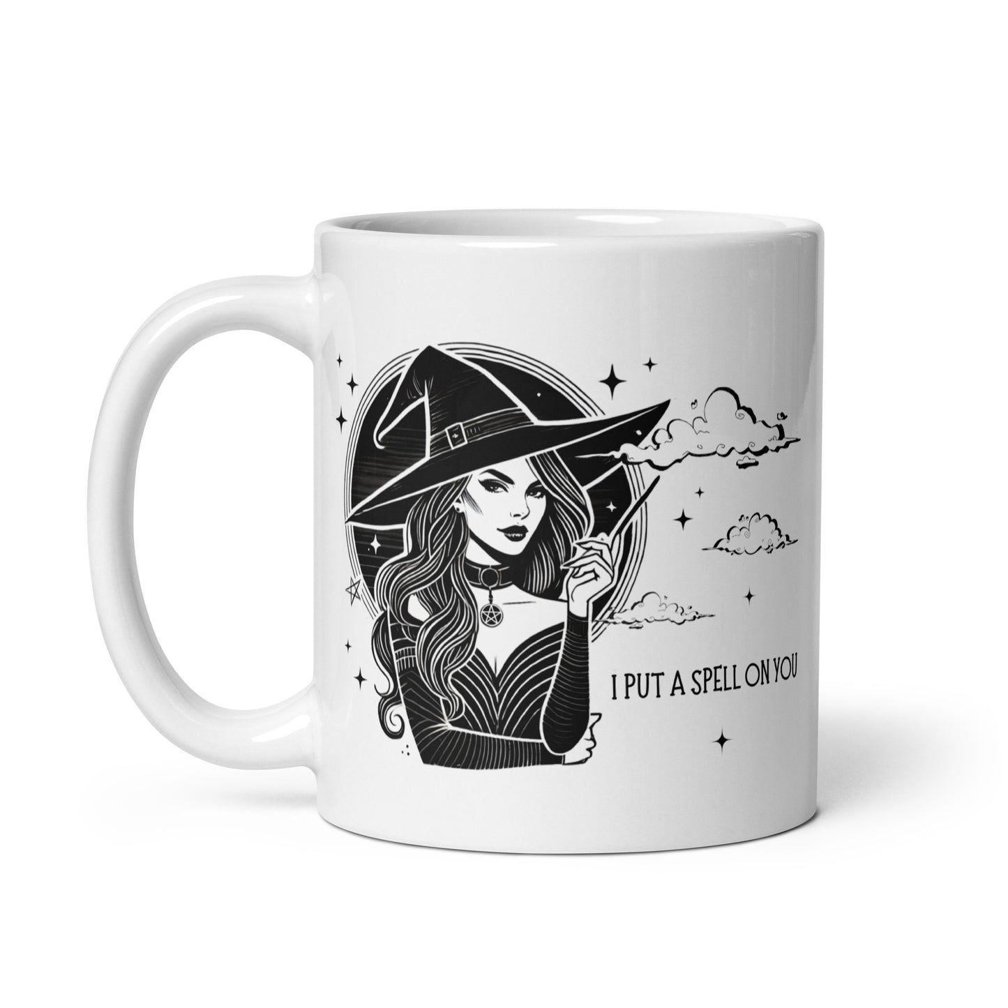 Mug sorcière moderne avec slogan I put a spell on you