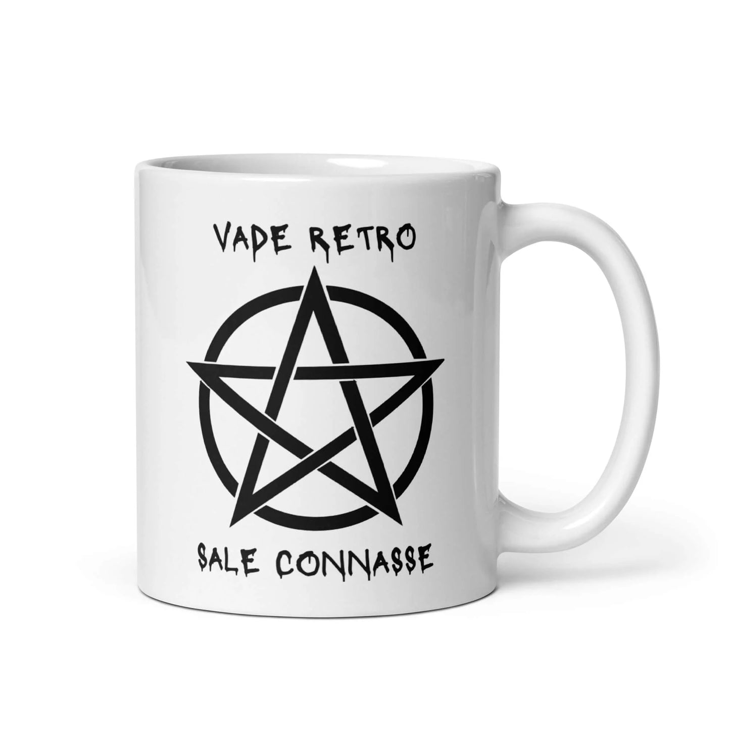 Mug insolent avec phrase dexorcisme express et humour cash