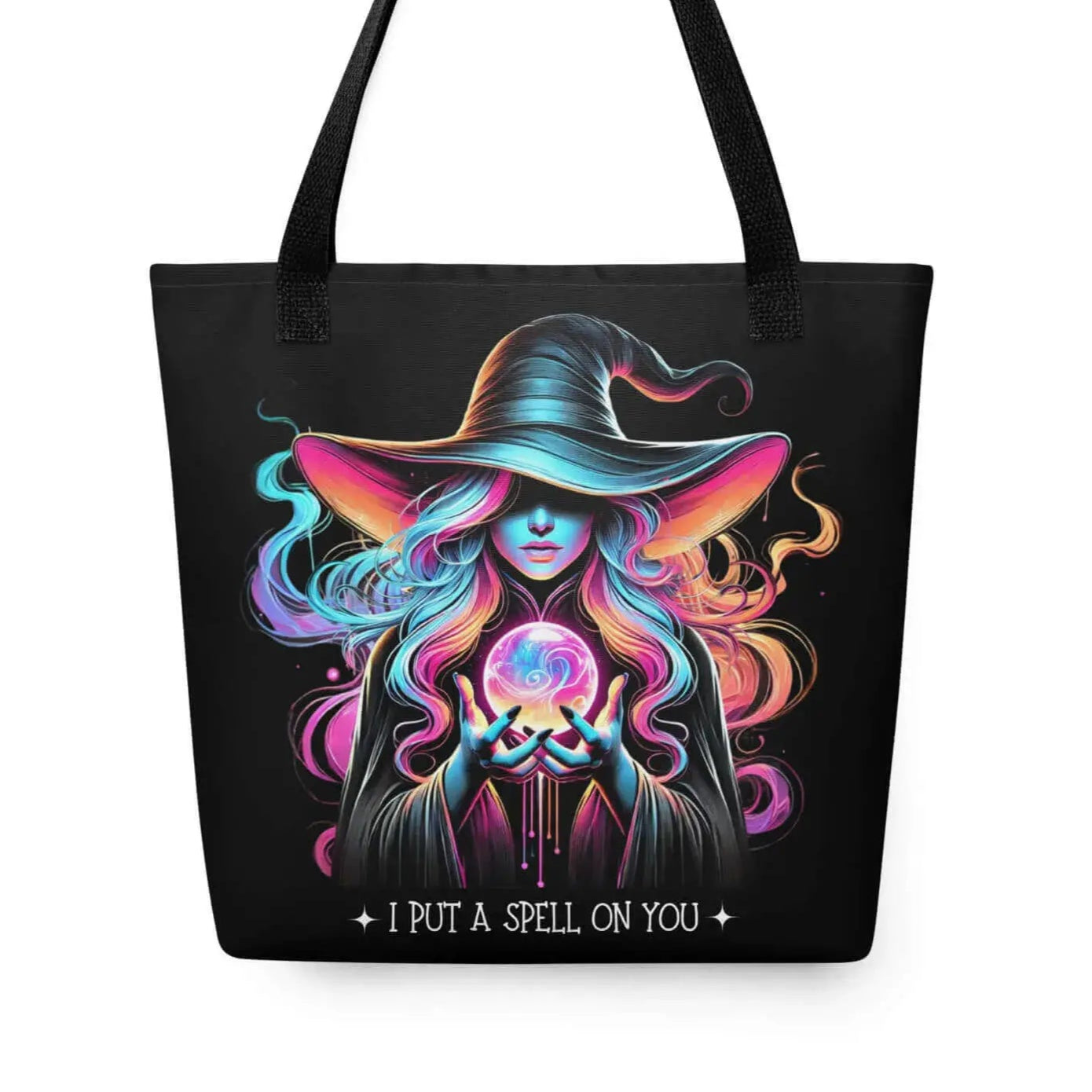 Tote bag sorcière mystique avec boule de cristal