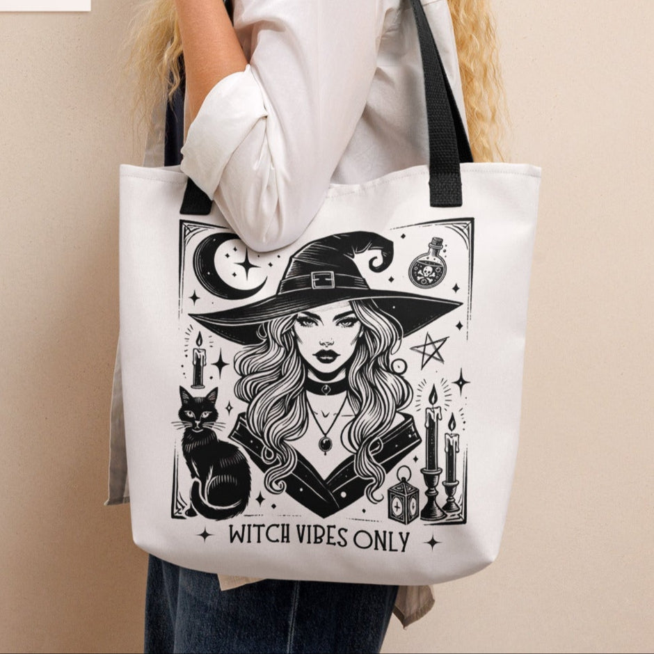 Tote bag sorcière mystique inspiration occulte witch vibes only