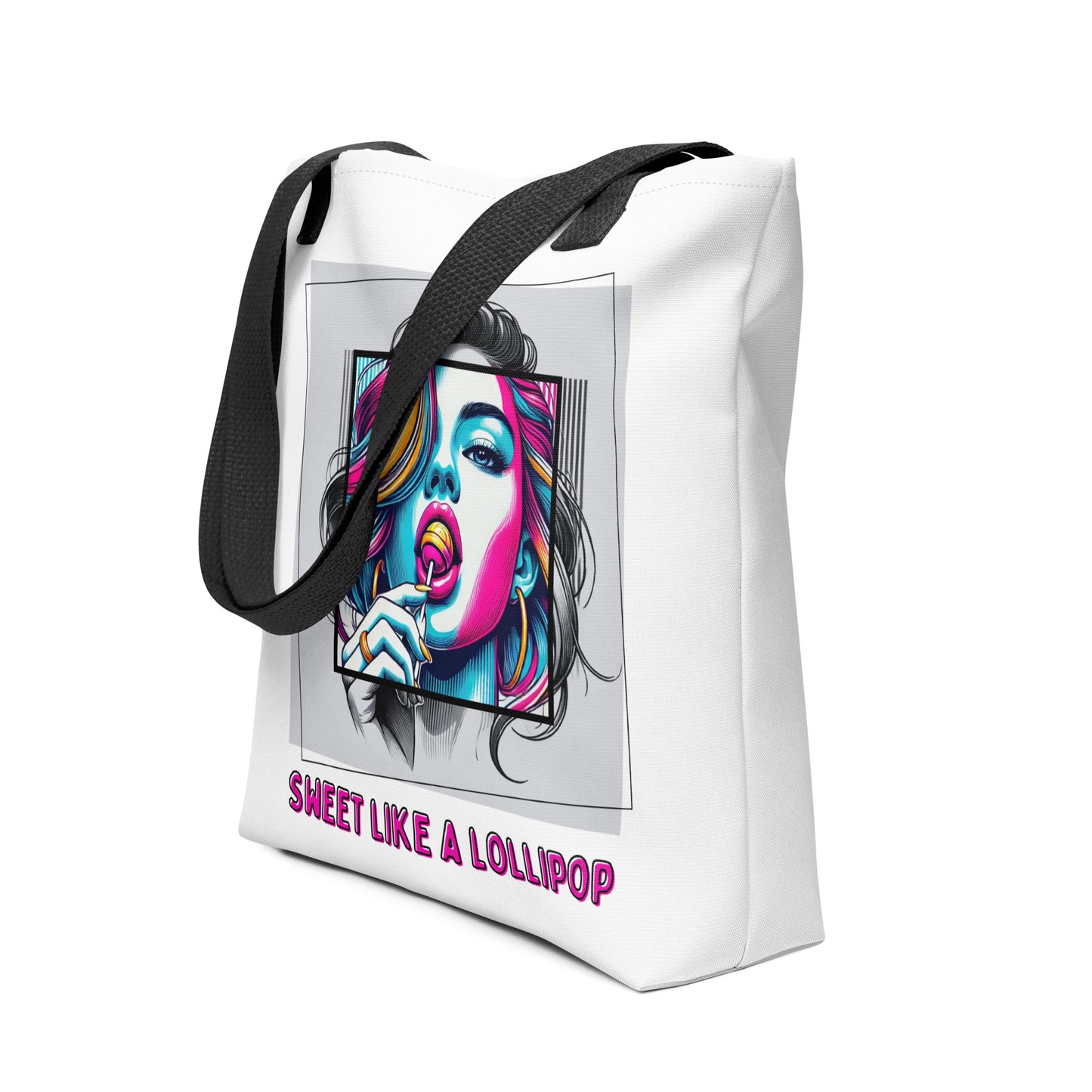 Tote bag avec design coloré sucré