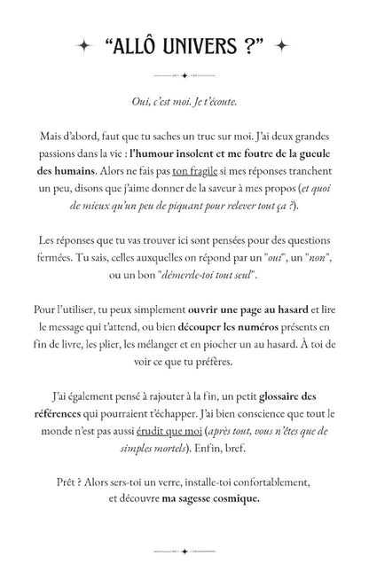 Livre Oracle "Allô Univers ?"