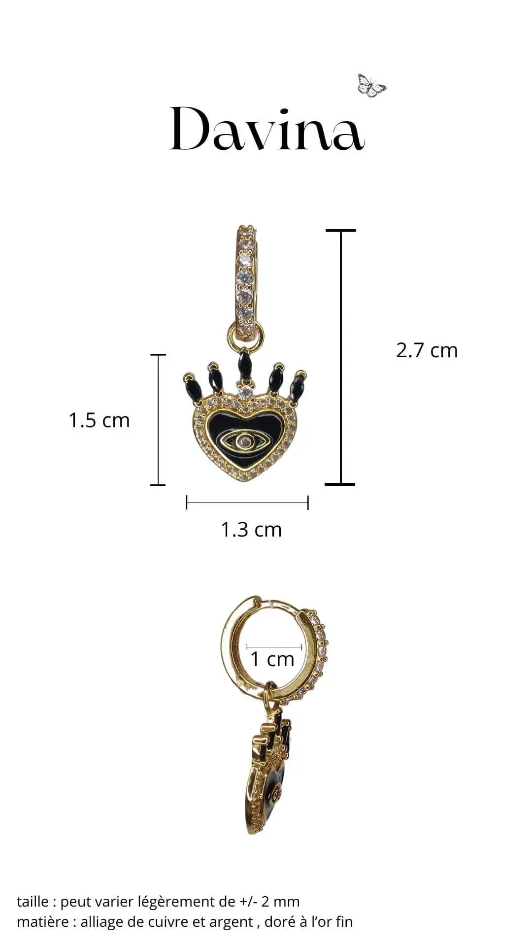 boucle d'oreille coeur et oeil mystique pour un look witchy