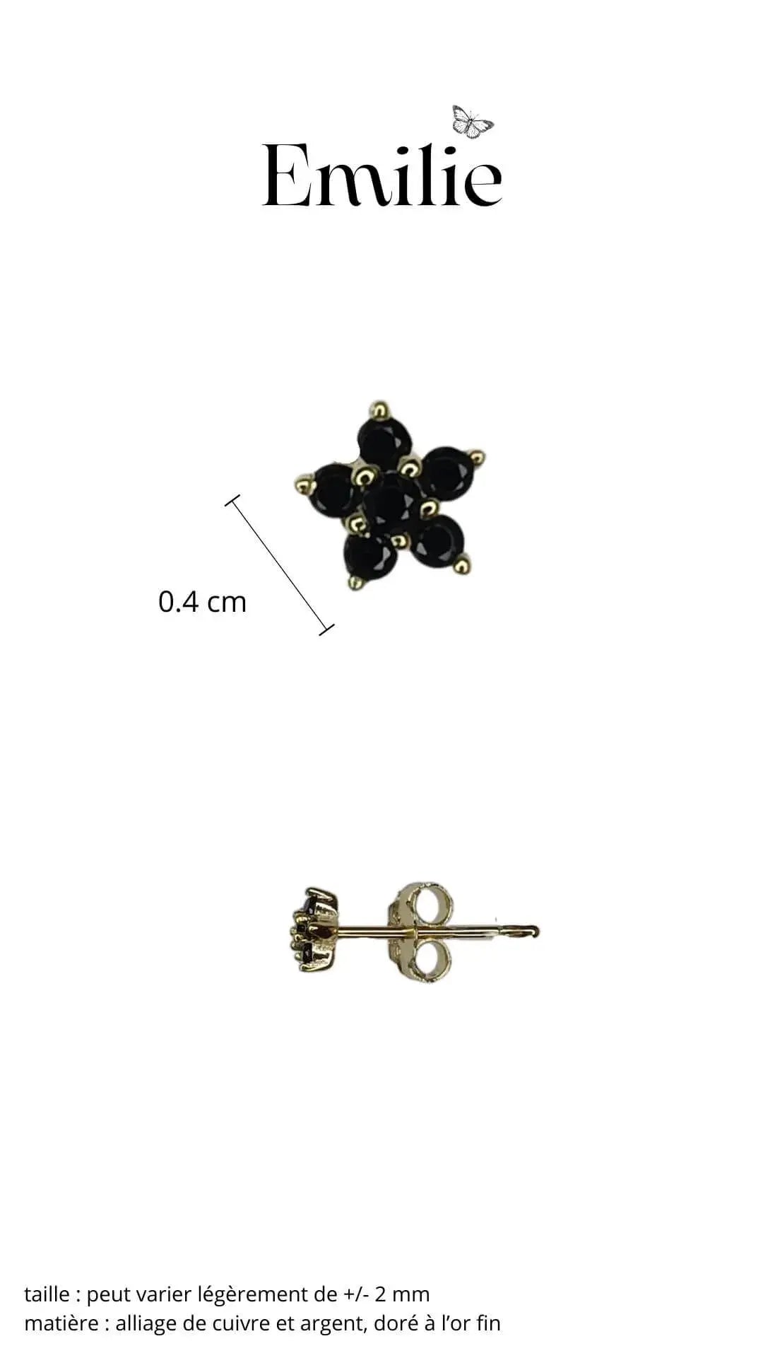 boucle d'oreille motif fleur minimaliste et tendance