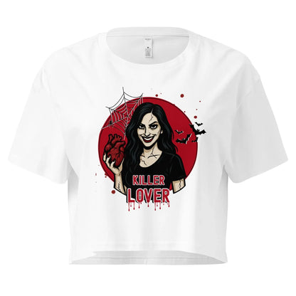 t-shirt court femme blanc avec motif sanglant