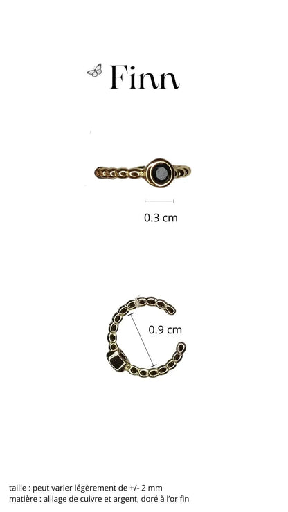 earcuff ciselé et noir look femme tendance