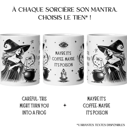 Collection de mugs sorcière avec plusieurs slogans ésotériques