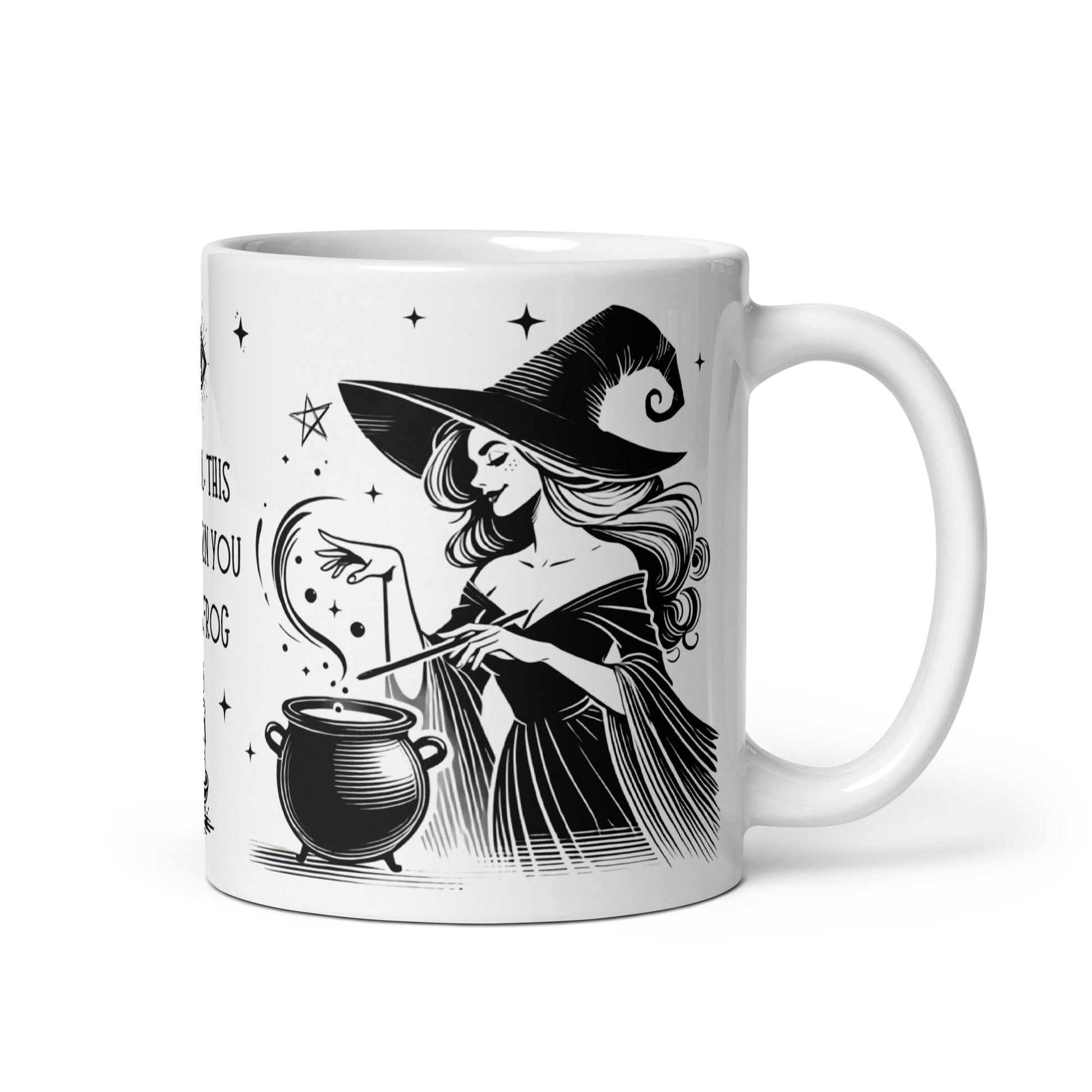 Mug sorcière illustration mystique avec chaudron