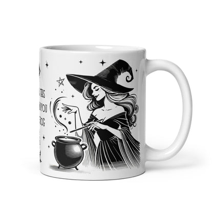 Mug sorcière illustration mystique avec chaudron