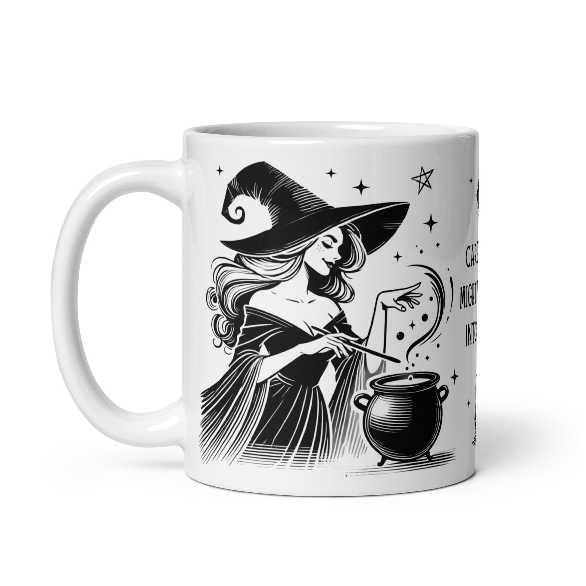 Mug sorcière avec chaudron et baguette magique
