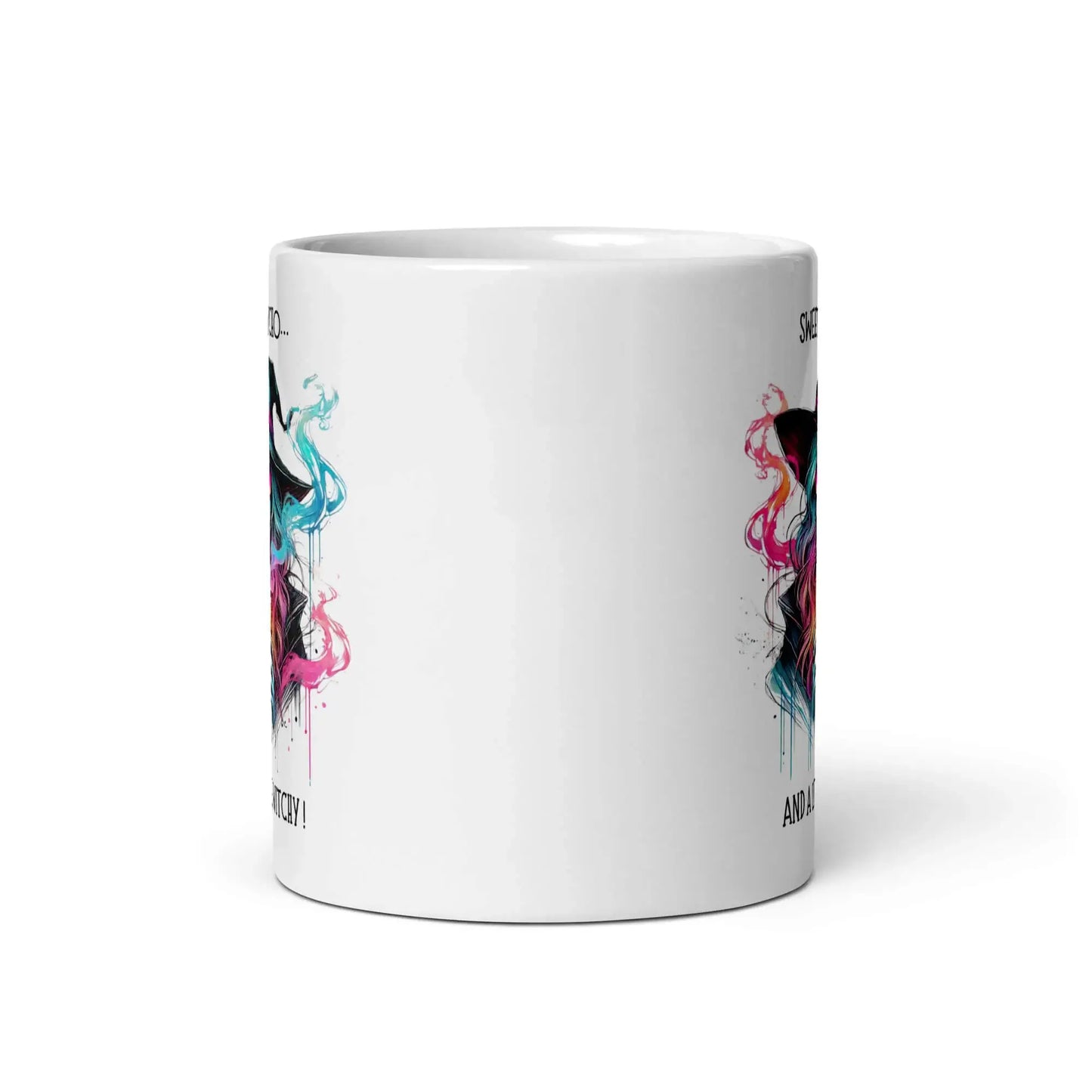 Mug coloré avec illustration de sorcière