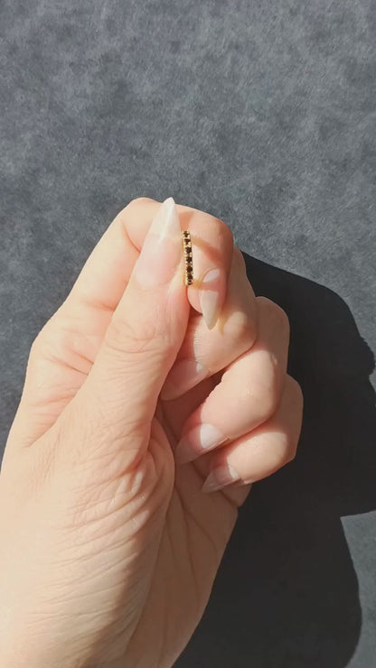 earcuff anneau pierres noires